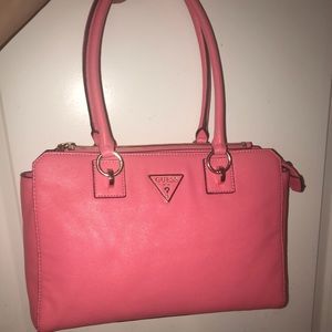GUESS leather coral shoulder bag